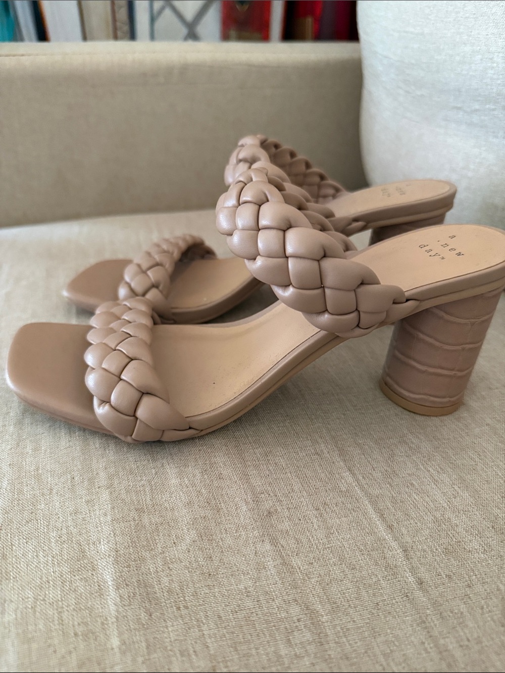 A New Day nude braided heels Size 8.5